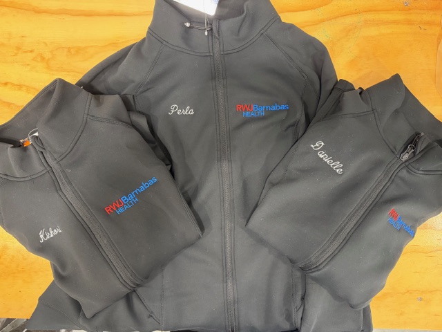 Embroidered zip-up sweatshirts with branded logo