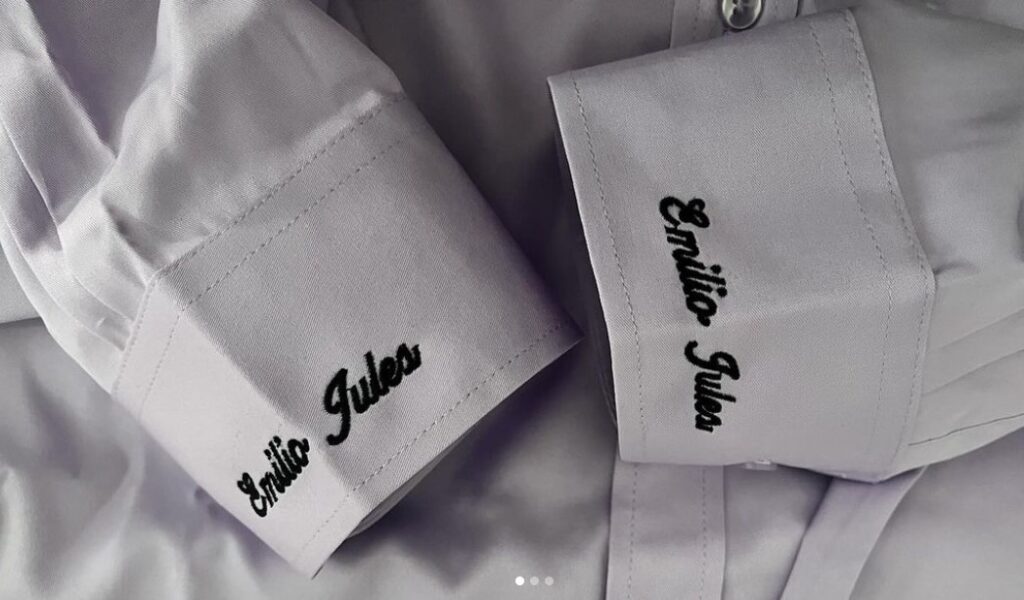 Wedding monogram embroidery for groomsmen