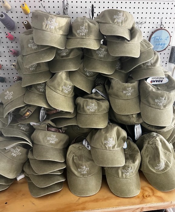 A large embroidery order being prepared