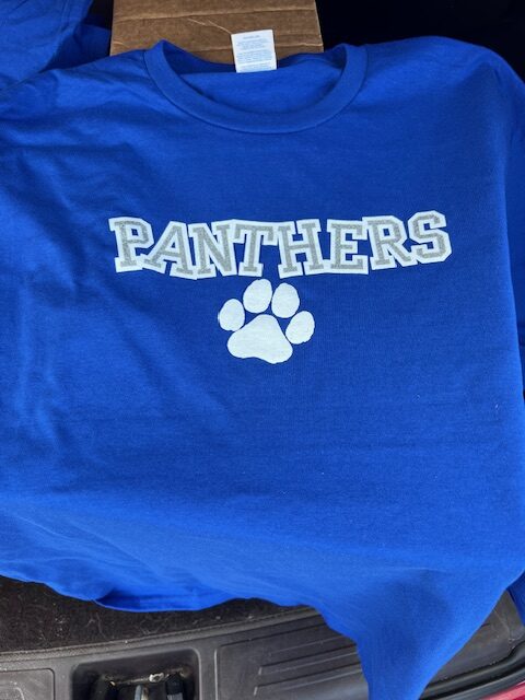 Metallic ink screen printed shirts
