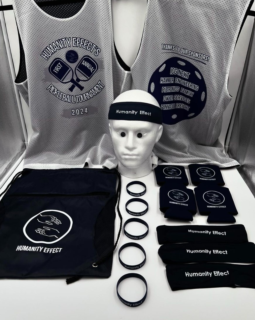 Printed bracelets, headbands and sports equipment