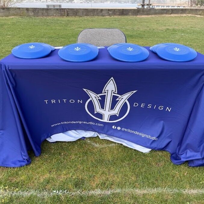 Printed promotional table cover for a festival